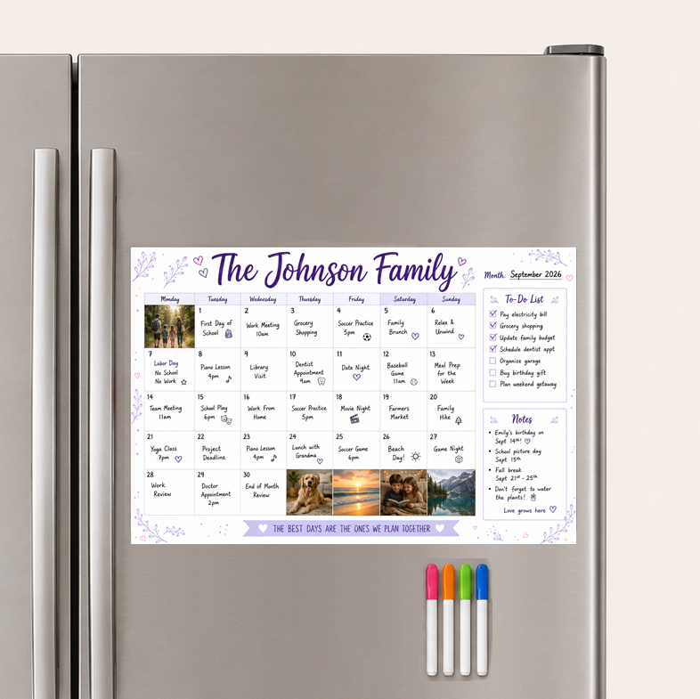 Magnetic Dry-Erase Fridge Planner
